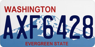 WA license plate AXF6428