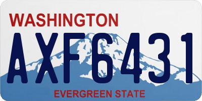 WA license plate AXF6431