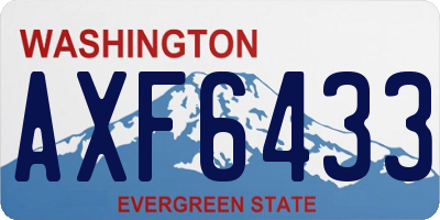 WA license plate AXF6433