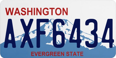 WA license plate AXF6434