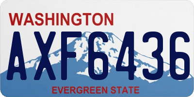 WA license plate AXF6436