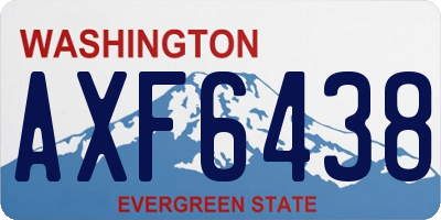 WA license plate AXF6438