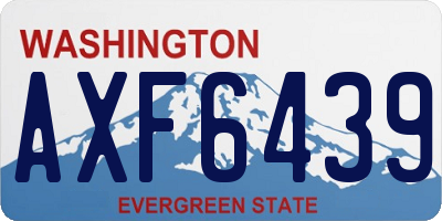WA license plate AXF6439