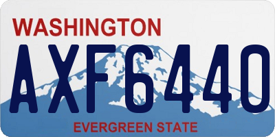 WA license plate AXF6440