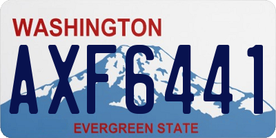 WA license plate AXF6441