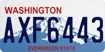 WA license plate AXF6443