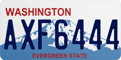 WA license plate AXF6444