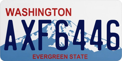 WA license plate AXF6446