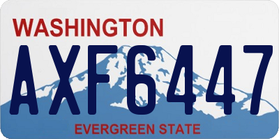 WA license plate AXF6447