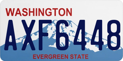 WA license plate AXF6448