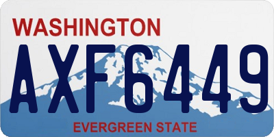 WA license plate AXF6449
