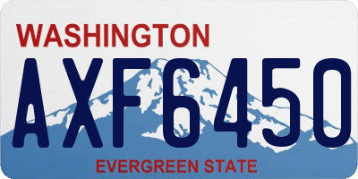 WA license plate AXF6450