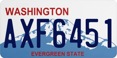 WA license plate AXF6451