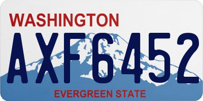 WA license plate AXF6452