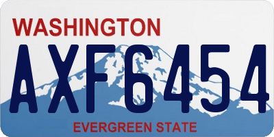 WA license plate AXF6454