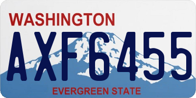 WA license plate AXF6455