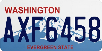 WA license plate AXF6458