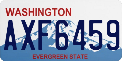 WA license plate AXF6459