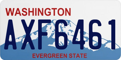 WA license plate AXF6461