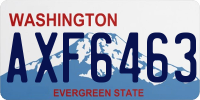 WA license plate AXF6463