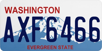 WA license plate AXF6466