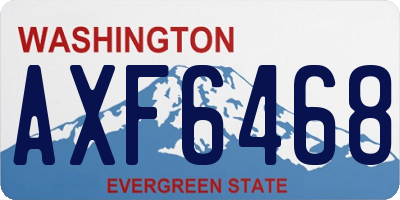 WA license plate AXF6468