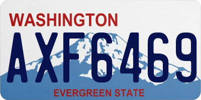 WA license plate AXF6469