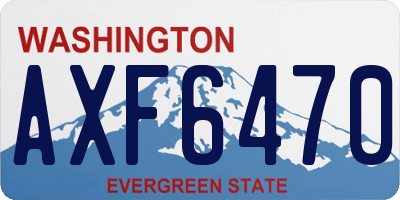 WA license plate AXF6470
