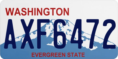 WA license plate AXF6472
