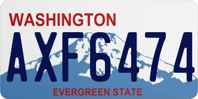WA license plate AXF6474