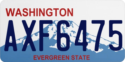 WA license plate AXF6475