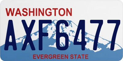 WA license plate AXF6477