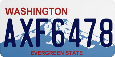 WA license plate AXF6478