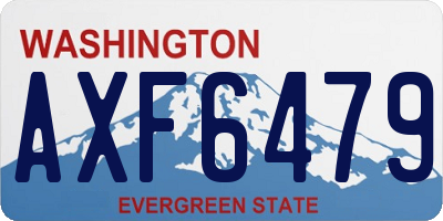 WA license plate AXF6479