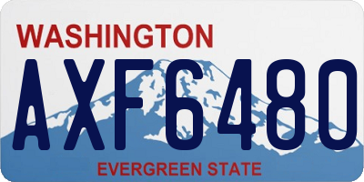 WA license plate AXF6480