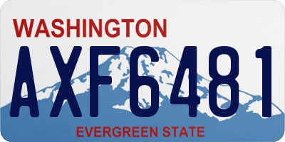 WA license plate AXF6481