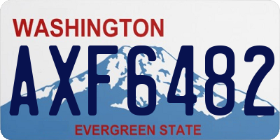 WA license plate AXF6482