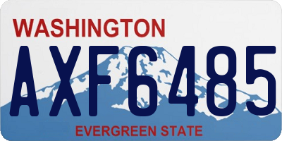 WA license plate AXF6485