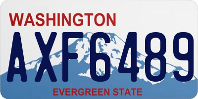 WA license plate AXF6489