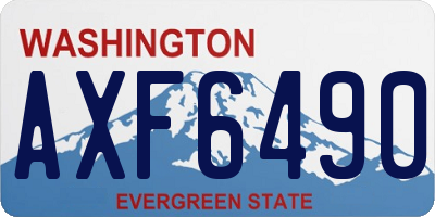 WA license plate AXF6490