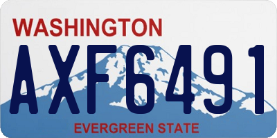 WA license plate AXF6491