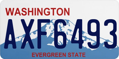 WA license plate AXF6493
