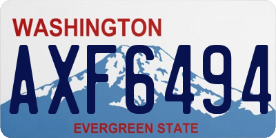 WA license plate AXF6494