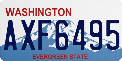 WA license plate AXF6495