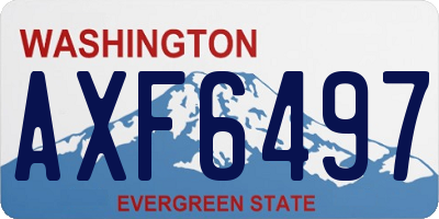 WA license plate AXF6497