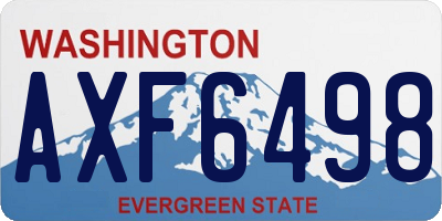 WA license plate AXF6498