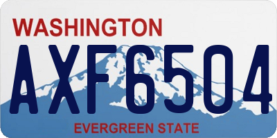 WA license plate AXF6504
