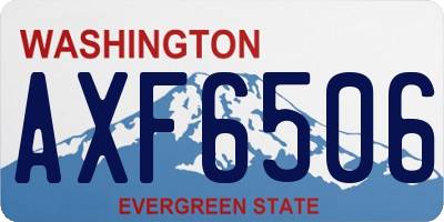 WA license plate AXF6506