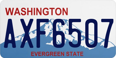 WA license plate AXF6507