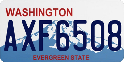 WA license plate AXF6508